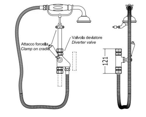 Душевой гарнитур Devon&Devon MARK618BD, светлое золото
