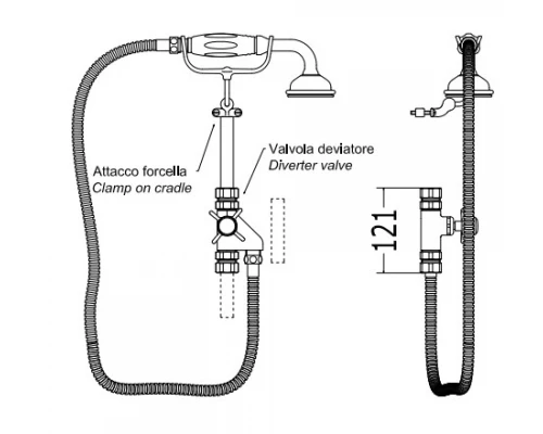 Душевой гарнитур Devon&Devon MARK618CR, хром