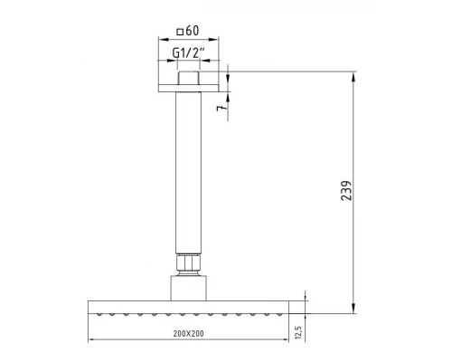Верхний душ E.C.A Tiera, 20x20 см, 102145032C1EX