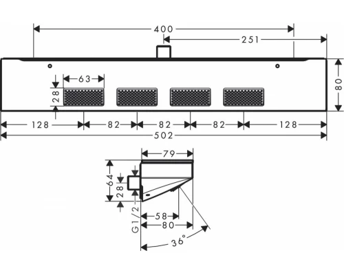 Боковой душ с полкой Hansgrohe Rainfinity 500 1jet 26243700, белый матовый