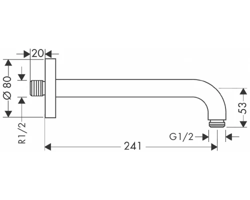 Душевая система скрытого монтажа Hansgrohe Crometta E 240 1jet с однорычажным смесителем, хром, 27957000