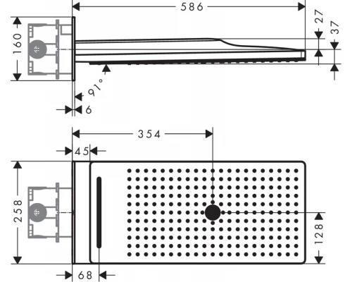 Верхний душ Hansgrohe Rainmaker Select 580 3jet 24001600, черный/хром
