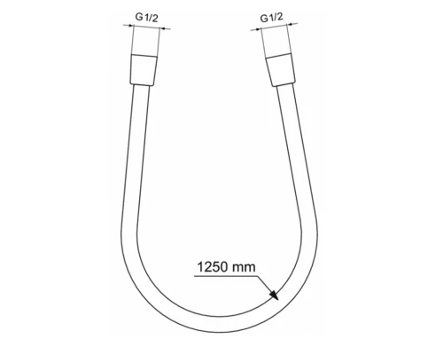 Шланг для душа Ideal Standard Idealflex, 125 см, матовый черный, BE125XG
