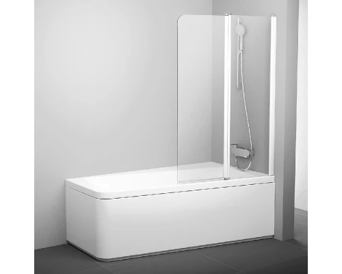 Шторка на ванну Ravak 10CVS2-100 левая/правая, профиль белый, витраж транспарент, 7QLA0103Z1/7QRA0103Z1