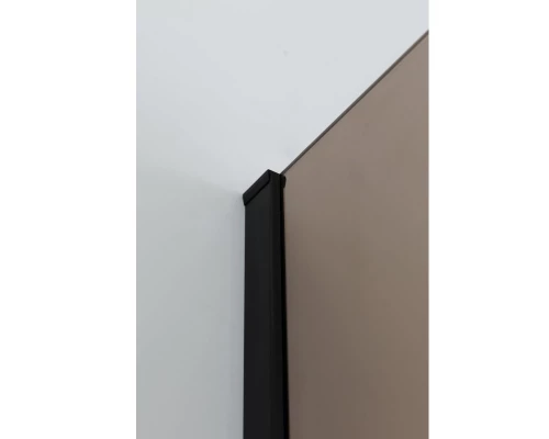 Душевая стенка Cezares Liberta 120 см со свободным входом, стекло бронза, профиль черный, LIBERTA-L-1-120-120-BR-NERO