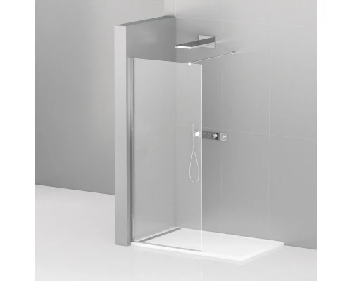 Душевая стенка Cezares Liberta 120 см со свободным входом, стекло прозрачное, профиль хром, LIBERTA-L-1-120-120-C-Cr