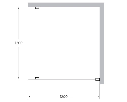 Душевая стенка Cezares Liberta 120 см со свободным входом, стекло прозрачное, профиль хром, LIBERTA-L-1-120-120-C-Cr