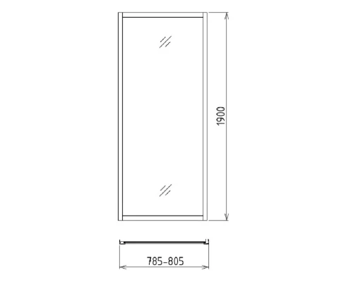Боковая стенка Gemy Victoria, 80 x 190 см, стекло прозрачное, профиль хром, A80