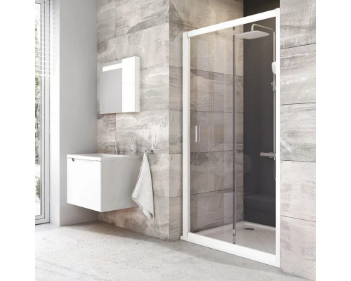 Душевая дверь в нишу Ravak Blix BLDP2-110, профиль белый, витраж транспарент, 0PVD0100Z1