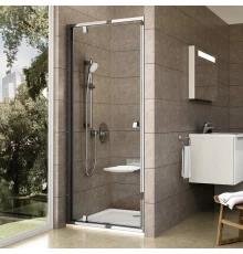 Душевая дверь одноэлементная Ravak Pivot PDOP1-90 (блестящий+транспарент) 03G70C00Z1