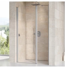 Душевая дверь в нишу Ravak Chrome CSD2-110, профили сатин, витраж транспарент, 0QVDCU00Z1