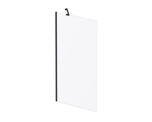 Душевая шторка на ванну Am.Pm Gem 80 х 140 см, неподвижная, профиль черный матовый, стекло матовое, W90BS-080-140BM