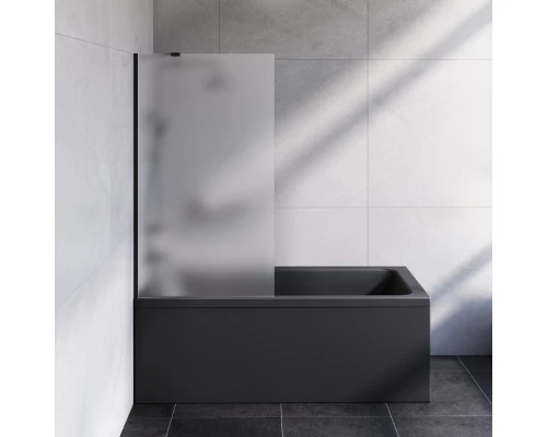 Душевая шторка на ванну Am.Pm Gem 80 х 140 см, неподвижная, профиль черный матовый, стекло матовое, W90BS-080-140BM