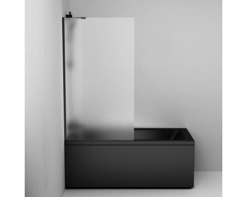 Душевая шторка на ванну Am.Pm Gem 80 х 140 см, неподвижная, профиль черный матовый, стекло матовое, W90BS-080-140BM