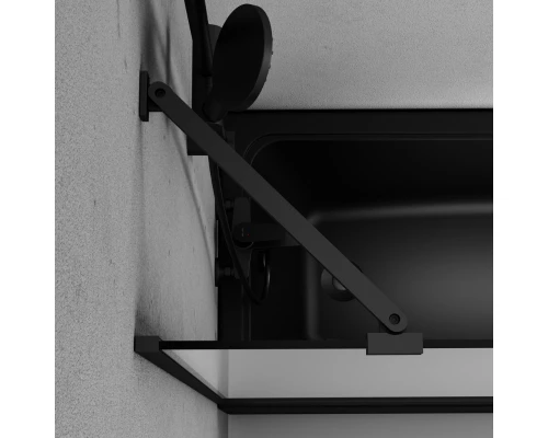 Душевая шторка на ванну Am.Pm Gem 80 х 140 см, неподвижная, профиль черный матовый, стекло матовое, W90BS-080-140BM