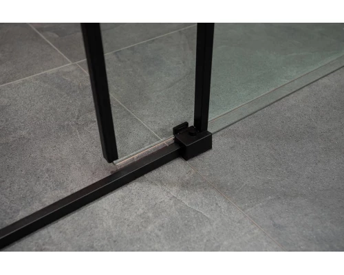 Душевая дверь в нишу Aquanet Pleasure, 150 х 200 см, стекло прозрачное, профиль черный матовый, AE60-N-150H200U-BT