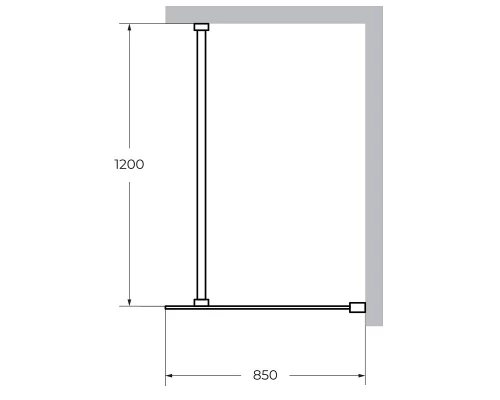Душевая стенка Cezares Liberta 85 см со свободным входом, стекло прозрачное, профиль хром, LIBERTA-L-1-85-120-C-Cr