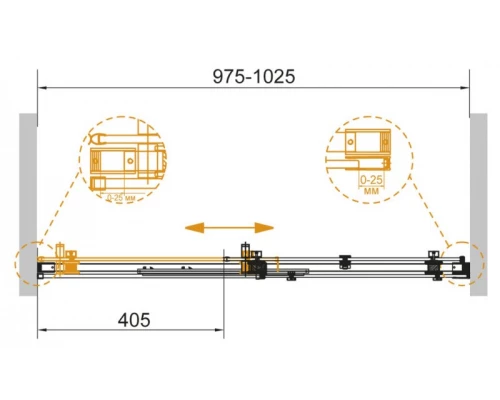 Душевая дверь в нишу Cezares STYLUS-SOFT-BF-1-100-C-Cr, 100 см, стекло прозрачное, цвет профиля хром