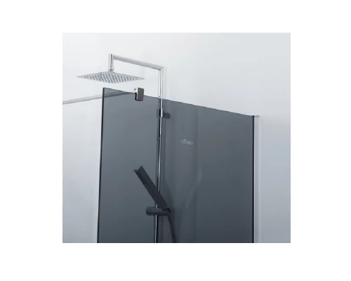 Душевая стенка Cezares Liberta 120 см со свободным входом, стекло графит, профиль хром, LIBERTA-L-1-120-120-GR-Cr