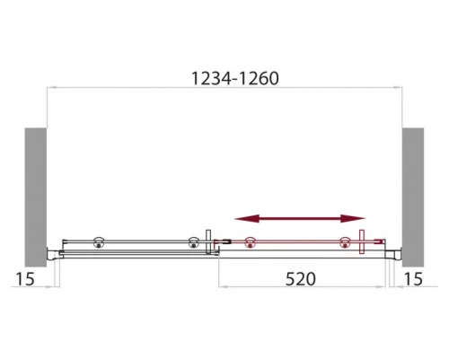 Душевая дверь в нишу BelBagno Uno UNO-BF-1-125-P-Cr 125х185 см