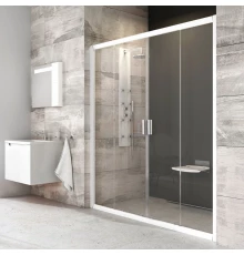 Душевая дверь в нишу Ravak Blix BLDP4-120, профиль белый, витраж транспарент, 0YVG0100Z1