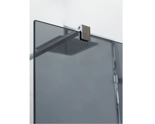 Душевая стенка Cezares Liberta 110 см со свободным входом, стекло графит, профиль хром, LIBERTA-L-1-110-120-GR-Cr