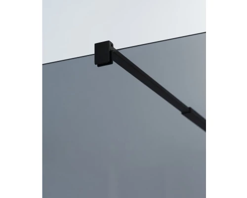 Душевая стенка Cezares Liberta 120 см со свободным входом, стекло графит, профиль черный, LIBERTA-L-1-120-120-GR-NERO