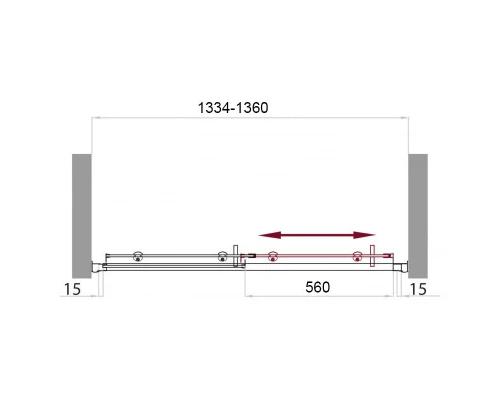 Душевая дверь в нишу BelBagno Uno UNO-BF-1-135-C-Cr, 135 х 185 см
