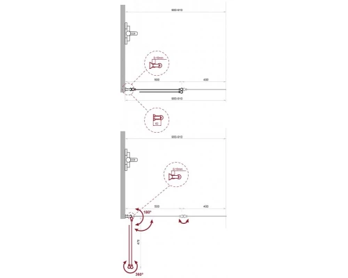 Душевая шторка на ванну BelBagno UNO, 90 х 150 см, стекло прозрачное/рифлёное, профиль хром, UNO-V-2-90/150-C/P-Cr