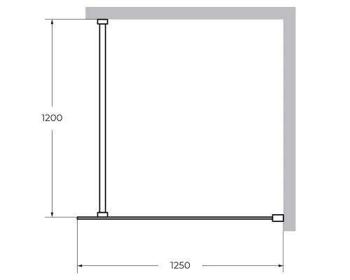 Душевая стенка Cezares Liberta 125 см со свободным входом, стекло прозрачное, профиль хром, LIBERTA-L-1-125-120-C-Cr