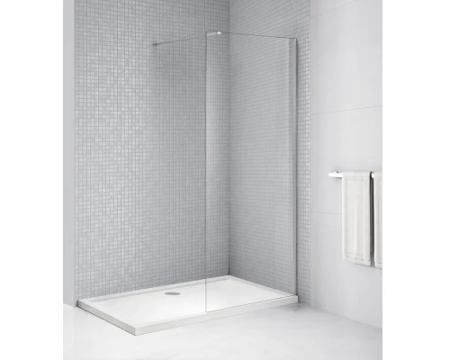 Душевая стенка Cezares Liberta 125 см со свободным входом, стекло прозрачное, профиль хром, LIBERTA-L-1-125-120-C-Cr