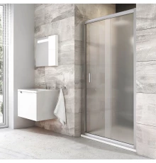 Душевая дверь в нишу Ravak Blix BLDP2-110, профиль сатин, витраж грейп, 0PVD0U00ZG