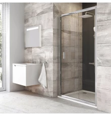 Душевая дверь в нишу Ravak Blix BLDP2-120, профиль блестящий, витраж транспарент, 0PVG0C00Z1