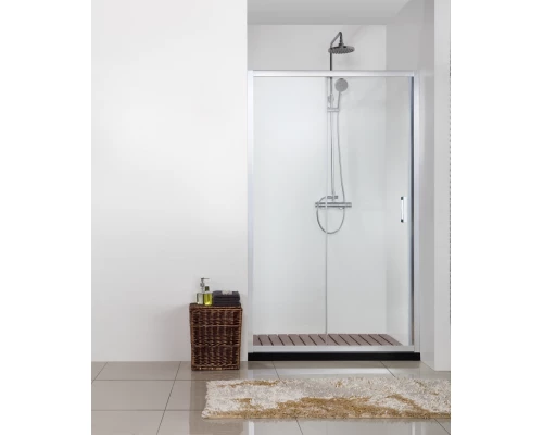 Душевая дверь в нишу Bravat Line BD120.4101A, 120 x 200 см, раздвижная, стекло прозрачное, хром