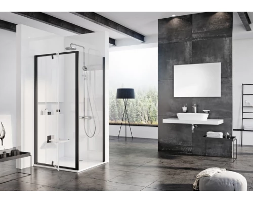 PDOP1-80 черный + транспарент, Ravak Pivot душевая дверь одноэлементная