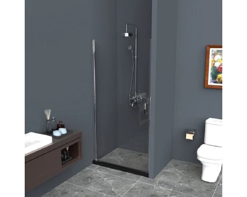 Душевая дверь в нишу BelBagno UNO, 75 х 190 см, стекло прозрачное/рифлёное, профиль хром