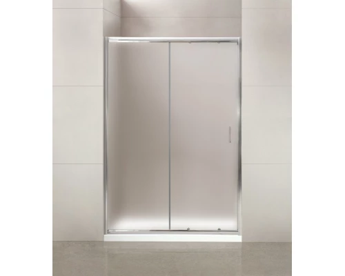 Душевая дверь в нишу BelBagno UNO, 130 х 185 см, стекло прозрачное/рифлёное, профиль хром