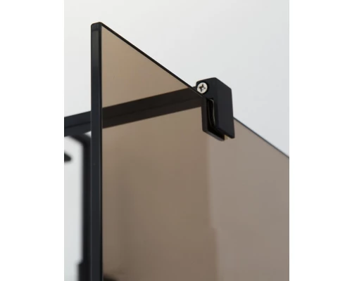 Душевая стенка Cezares Liberta 100 см со свободным входом, стекло бронза, профиль черный, LIBERTA-L-2-100-120-BR-NERO