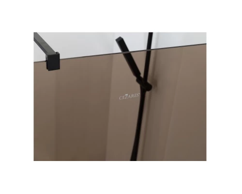 Душевая стенка Cezares Liberta 100 см со свободным входом, стекло бронза, профиль черный, LIBERTA-L-2-100-120-BR-NERO