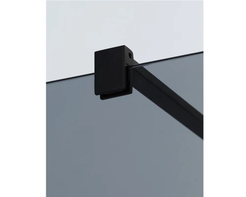 Душевая стенка Cezares Liberta 100 см со свободным входом, стекло графит, профиль черный, LIBERTA-L-2-100-120-GR-NERO