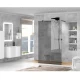Душевая стенка Cezares Liberta 100 см со свободным входом, стекло графит, профиль черный, LIBERTA-L-2-100-120-GR-NERO