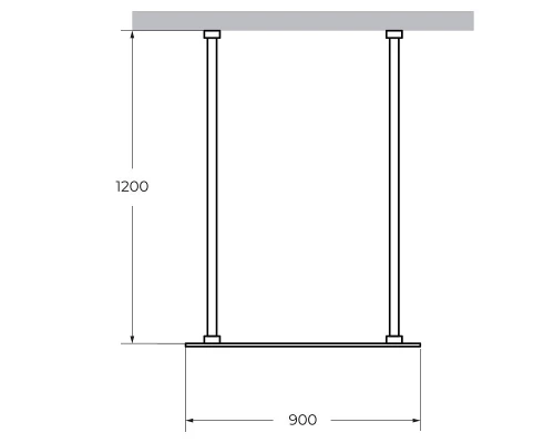 Душевая стенка Cezares Liberta 90 см со свободным входом, стекло бронза, профиль хром, LIBERTA-L-2-90-120-BR-Cr