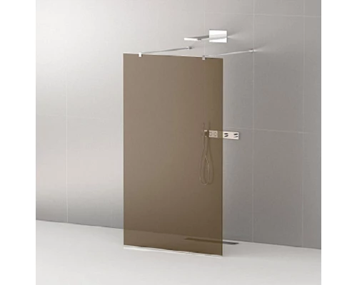 Душевая стенка Cezares Liberta 90 см со свободным входом, стекло бронза, профиль хром, LIBERTA-L-2-90-120-BR-Cr