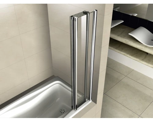 Шторка на ванну Cezares PRATICO-V-5-120/140-C-Cr, стекло прозрачное