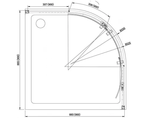 Душевой уголок Aquanet Alfa NAA2142 90 x 90 см, 00203799, стекло прозрачное