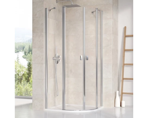 Душевой уголок Ravak Chrome CSKK4-80, профиль блестящий, витраж транспарент, 3Q140C00Z1