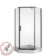 Душевой уголок Parly ZPE911B, 90 x 90 см, c поддоном, пятиугольный, профиль черный, стекло прозрачное