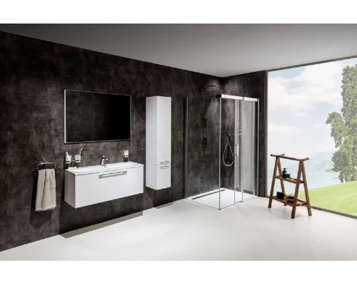 Душевой уголок Ravak Matrix MSDPS 100х100, левый/правый, профиль белый, витраж транспарент, 0WLAA100Z1/0WPAA100Z1