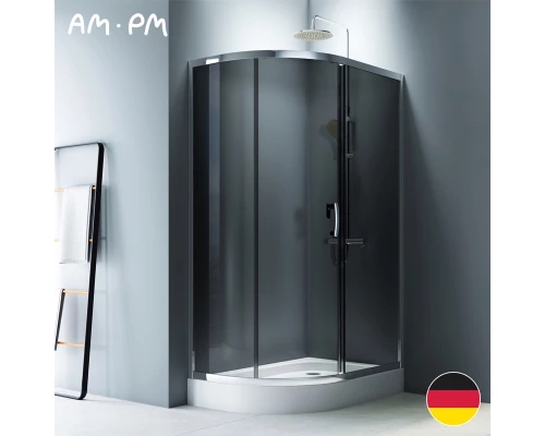Душевой уголок Am.Pm Like Solo Slide 120 x 80 см, профиль матовый хром, стекло тонированное, W83G-302U120CG64