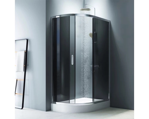 Душевой уголок Am.Pm Like Solo Slide 120 x 80 см, профиль матовый хром, стекло тонированное, W83G-302U120CG64